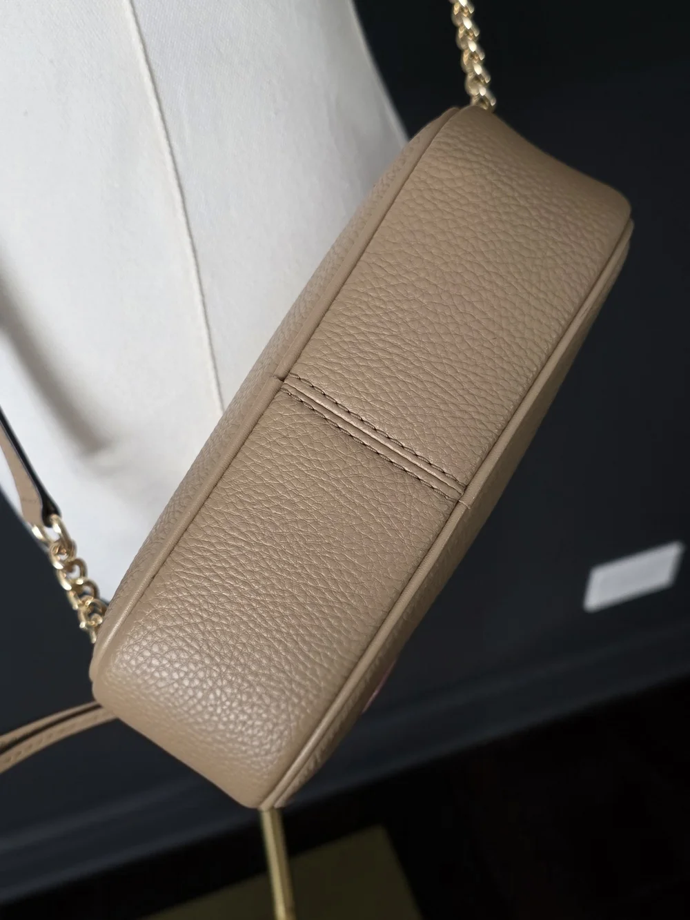 Michael Kors Jet Set Pebbled Leather Crossbody Bag in Camel